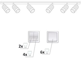 Faretto ARRAS 6xGU10/10W/230V nero