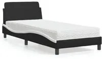 Letto con Materasso Nero e Bianco 90x200 cm in Similpelle 3208342