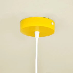 Lampadario a sospensione per bambini STARS 1xE27/15W/230V giallo/bianco