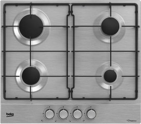 Beko - HIAG64224SXE: Piano a Gas con PractiClean, 4 Bruciatori, 60 cm. Colore del prodotto: Nero, Posizionamento dell'apparecchio: Da incasso,