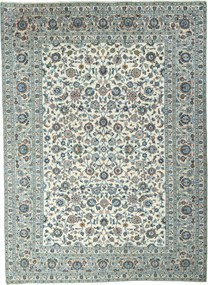 Kashan Tappeto 410x300 Beige (Iran) Annodato A Mano