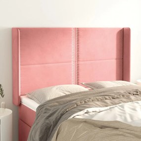 Testiera Ad Orecchio Nera 147x16x118/128 Cm İn Velluto /