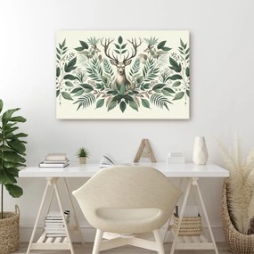 Quadro su tela – Cervo con corona di rami