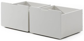 Cassetti bianchi sotto il letto dei bambini 2 pezzi Pino - Vipack