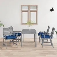 Sedie Pranzo per Esterni con Cuscini 4 pz Legno Massello Acacia cod mxl 8607