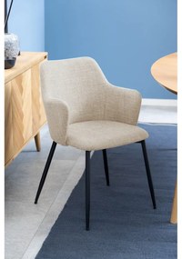 Set di sedie da pranzo color crema in imbottito 2 pz Ilsa – Actona