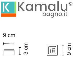 Kamalu - Portasapone bagno in acciaio nero opaco e vetro installazione sospesa | NUEVO-N