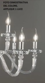 Applique bach 1 luce cristallo e cromo h.36cm