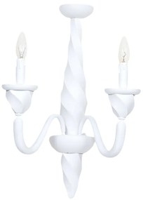 Applique In Legno Classico Bianco Opaco 2 Luci Coromorano