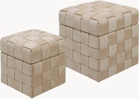 Set di 2 pouf contenitori in velluto Weave