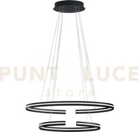 Lampadario a sospensione led clarke nera 60w 6750lm 3000k doppio ce...