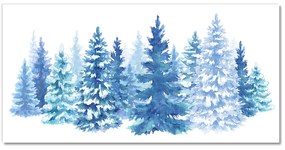 Quadro vetro acrilico Alberi di Natale Neve Inverno 100x50 cm