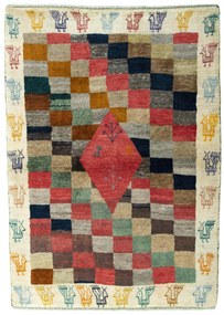 Gabbeh Tappeto 110 x 150 (Iran) Annodato A Mano