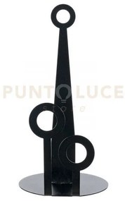 Porta rotoli da cucina bollicine nero in ferro 15x30hcm