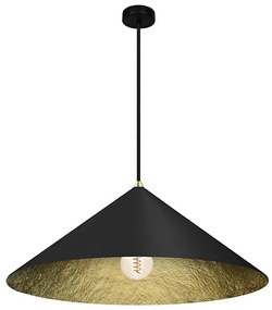 Lampadario a sospensione con filo FUJI 1xE27/60W/230V diametro 50 cm nero/oro