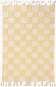 Tappeto in cotone tessuto a mano con motivo a rilievo Caro