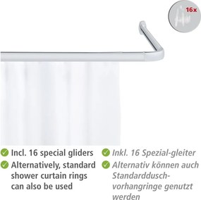 Asta per tende da doccia in argento lucido Era - Wenko