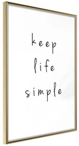 Poster  Simple Life  Cornice Quadri Cornice d'oro, Larghezza x Altezza Home decor 40x60