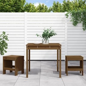 Set Da Bistrot Da Giardino 3 Pz Ambra İn Legno Massello Di Pino /