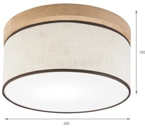 Brilagi - LED Plafoniera BELLADONNA 1xE27/15W/230V diametro 30 cm color crema/quercia
