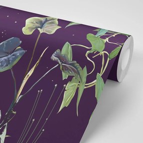 Carta da parati – Piante nel cielo notturno