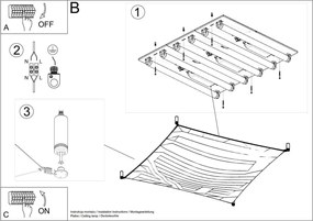 Lampada da Soffitto in Tessuto 6xG13 85W LUNA 3 Bianca