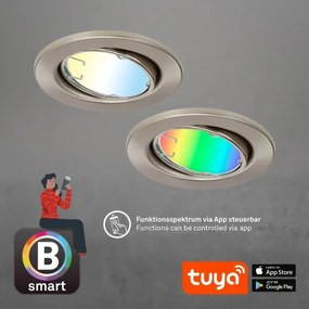 Brilo - SET 3x LED RGBW Lampada da bagno dimmerabile GU10/4,9W/230V Tuya+ +TC