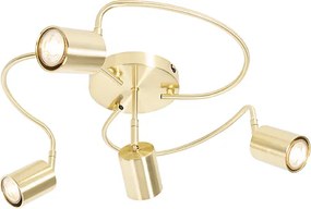 Faretto da soffitto moderno in ottone orientabile a 4 luci - Java