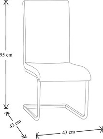 Sedia in ecopelle e struttura in ferro JEREMY Tortora Set da 2
