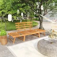 Panca da Giardino 2-in-1 190 cm in Legno Massello di Acacia cod mxl 45663