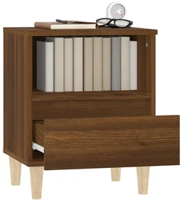 Comodino rovere marrone 40x35x50 cm