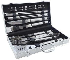 Grilling utensils acciaio inossidabile with a case 18 pz