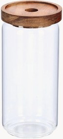 Set di contenitori in vetro con coperchio in legno di acacia Annabelle, 950 ml, set da 12
