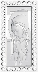 Quadro  "Preghiera Vergine Maria" cm.14,8x34,6h. (est.cm. 21,8x41,5)