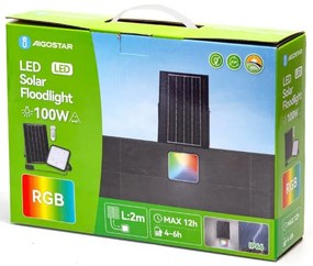 Aigostar - LED RGBW Faro solare dimmerabile LED/100W/3,4V IP66 + +TC