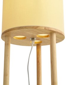 Lampada da terra moderna in legno con paralume beige - Stojon