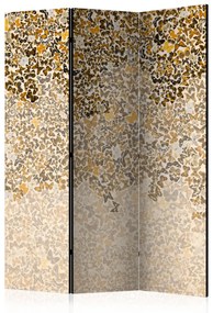 Paravento separè Arte e farfalle (3-część) - mosaico in tonalità beige-marrone