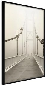 Poster  Bridge Disappearing into Fog  Cornice Quadri Cornice nera, Larghezza x Altezza Home decor 30x45