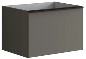 Mobile da bagno sospeso sotto lavabo L 60 x H 40 x P 45.5 cm grigio laccato opaco, 2 cassetti Pixel plain