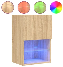 Mobile tv con luci led rovere sonoma 40,5x30x60 cm
