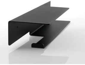 Sapho - Porta carta igienica con ripiano 9,5x35 cm nero opaco