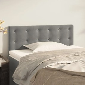 Testiera Grigio Chiaro 90x5x78/88 Cm İn Velluto /