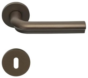 Maniglia su rosetta con bocchetta tonda FORMANI  Eclipse DR100 in inox bronzo satinato