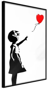 Poster  Banksy: Girl with Balloon I  Cornice Quadri Cornice nera, Larghezza x Altezza Home decor 20x30