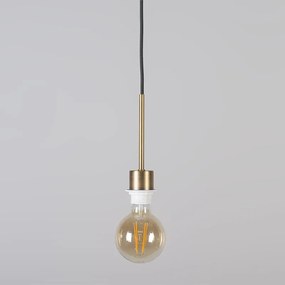 Lampada a sospensione moderna bronzo con paralume 45 cm nero - Combi 1