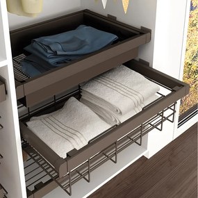 Cesto scorrevole regolabile modulo di 600 mm L 48 x H 23 x P 51 cm marrone
