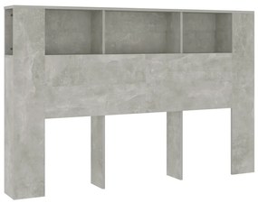 Testiera con scomparti grigio cemento 160x18,5x104,5 cm