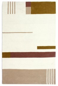 Kave Home - Tappeto Cambrils 100% in lana beige e marrone 160 x 230 cm