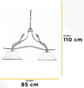 ONLI - Lampadario a sospensione con catena LUCREZIA 2xE27/22W/230V color crema