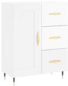 Credenza 69,5x34x90 cm in legno multistrato bianco lucido